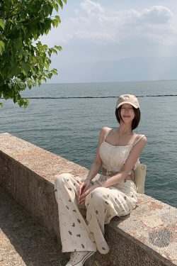 Women's Summer Lazy Bear Print Wide-Leg Jeans - Thin Version, Straight Cut, Y2K Style, Minibear Design