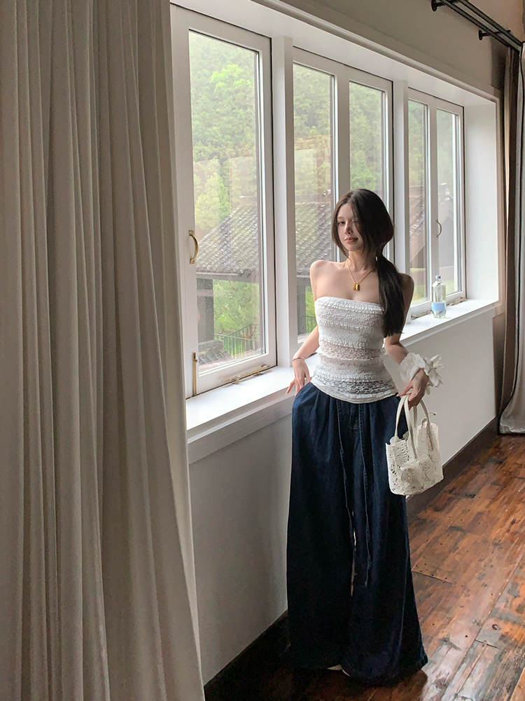 Women's Summer Loose High-Waisted Wide-Leg Jeans - Lightweight Casual Style for Effortless Y2K Fashion Women's Summer Loose High-Waisted Wide-Leg Jeans - Lightweight Casual Style for Effortless Y2K Fashion