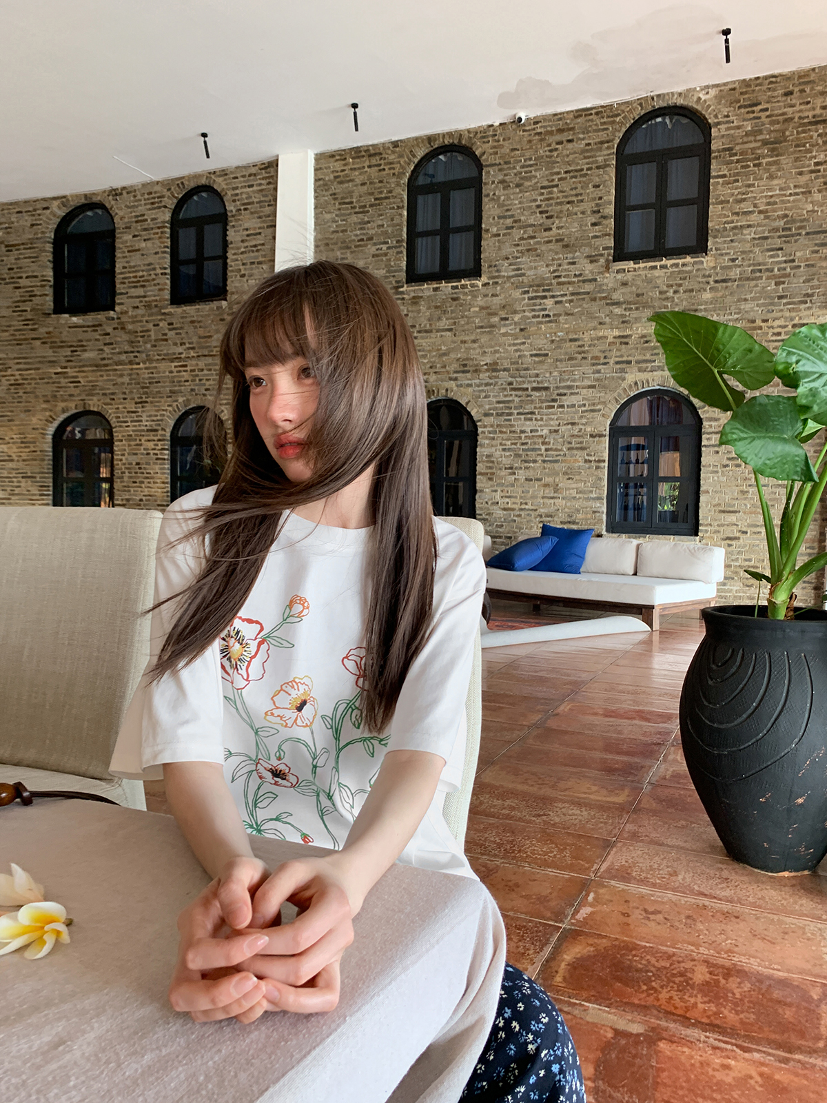 Women's Summer Loose Round Neck T-Shirt with Simple Embroidery Print - Trendy Short Sleeve Casual Top Women's Summer Loose Round Neck T-Shirt with Simple Embroidery Print - Trendy Short Sleeve Casual Top