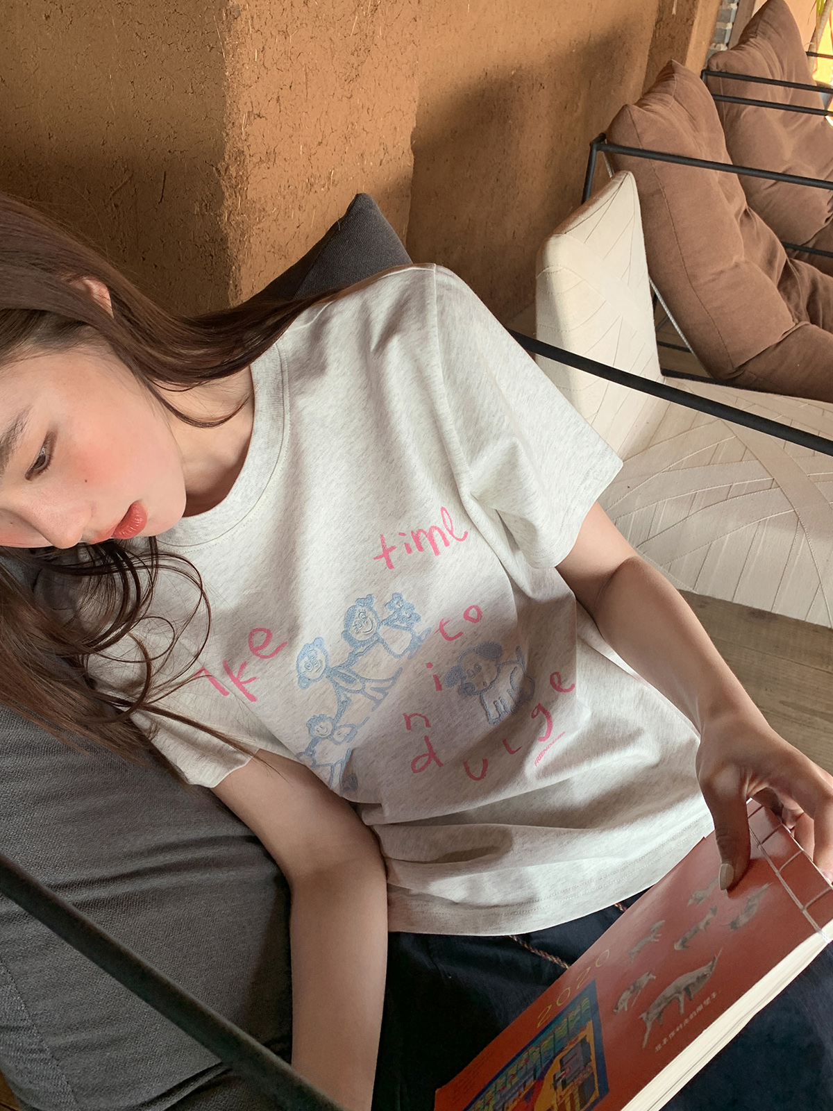 Women's Summer Loose Slim Fit Short Sleeve T-shirt with Original Letter Print and Chain Embroidery - Pure Cotton Casual Top Women's Summer Loose Slim Fit Short Sleeve T-shirt with Original Letter Print and Chain Embroidery - Pure Cotton Casual Top