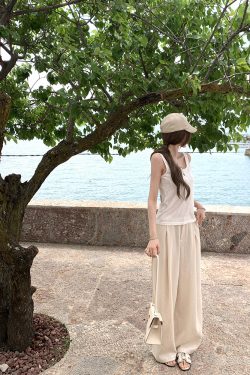 Women's Summer Loose U-neck Backless Top - Free Breathing Design, Casual Chic Style, Perfect for Y2K and Korean Fashion Trends