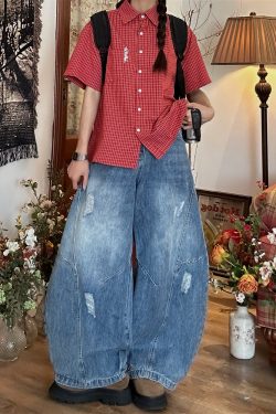 Women's Summer Plaid Short Sleeve Shirt - Loose Versatile Top Jacket, Vintage Style, Trendy Casual Wear