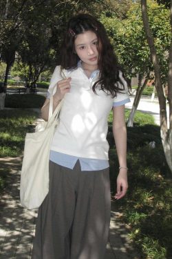 Women's Summer Plaid V-Neck Polo Shirt Two-Piece Outfit - Short Sleeve, Slim Fit College Style Top