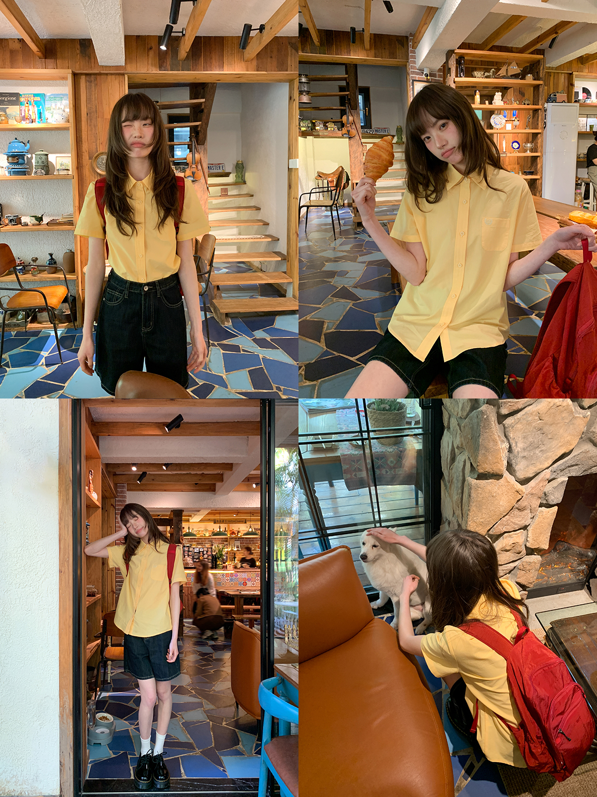 Women's Summer Short-Sleeve Shirt with Small Embroidery, Loose Fit, Slimming Design, High-End Casual Style Women's Summer Short-Sleeve Shirt with Small Embroidery, Loose Fit, Slimming Design, High-End Casual Style