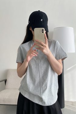 Women's Summer Short Sleeve T-Shirt – Pure Color Sun Grapefruit Design, Stylish White Top for Trendy Casual Looks