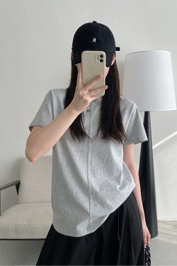 Women's Summer Short Sleeve T-Shirt – Pure Color Sun Grapefruit Design, Stylish White Top for Trendy Casual Looks