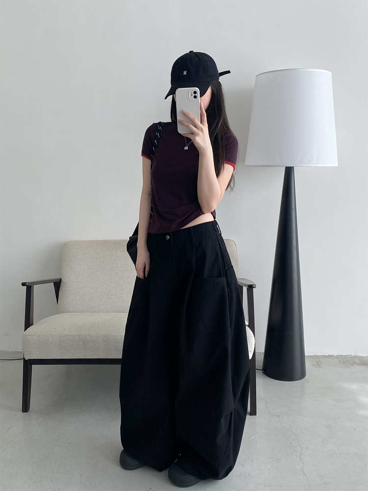 Women's Summer Thin Loose Floor-Length Wide-Leg Pants in Solid Color - Versatile Korean Style Casual Trousers for Autumn Women's Summer Thin Loose Floor-Length Wide-Leg Pants in Solid Color - Versatile Korean Style Casual Trousers for Autumn
