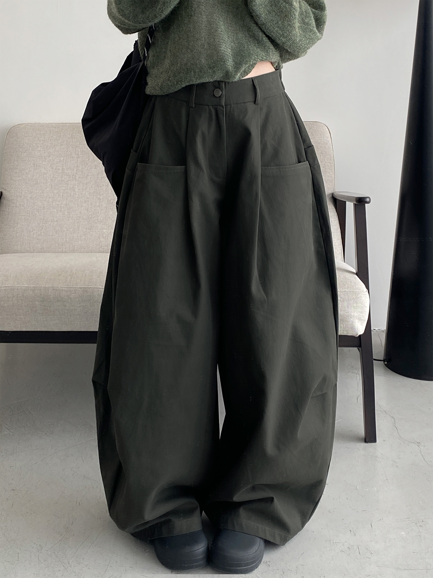 Women's Summer Thin Loose Floor-Length Wide-Leg Pants in Solid Color - Versatile Korean Style Casual Trousers for Autumn Women's Summer Thin Loose Floor-Length Wide-Leg Pants in Solid Color - Versatile Korean Style Casual Trousers for Autumn