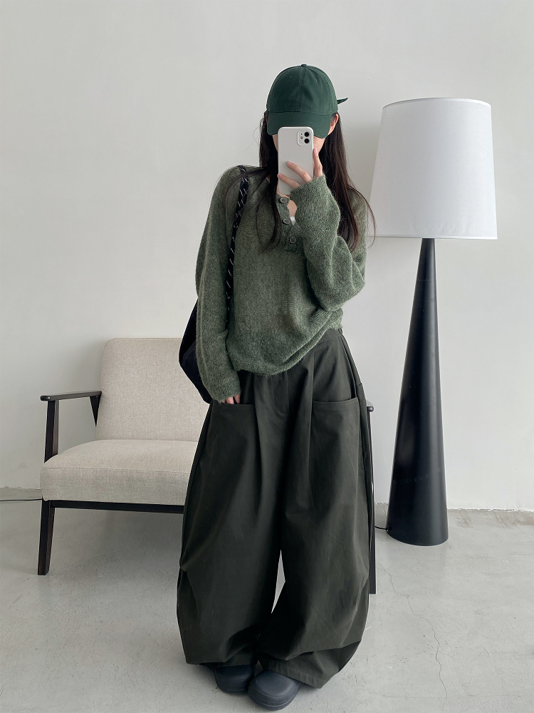 Women's Summer Thin Loose Floor-Length Wide-Leg Pants in Solid Color - Versatile Korean Style Casual Trousers for Autumn Women's Summer Thin Loose Floor-Length Wide-Leg Pants in Solid Color - Versatile Korean Style Casual Trousers for Autumn