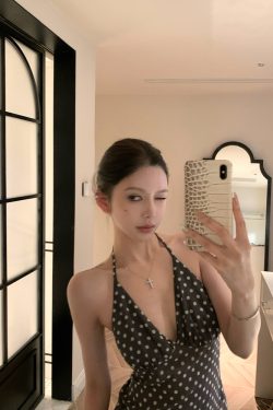 Women's Summer Vintage Polka Dot V-Neck Chiffon Halter Top - Retro Style, Cute Polka Dot Design, Perfect for 90s Inspired Fashion