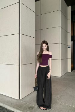 Women's Summer Wide-Leg Pants - Casual Mid-Waist Loose Fit in Thin Fabric for Easy Relaxed Style