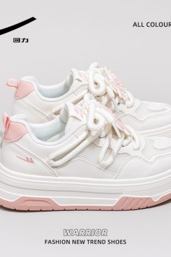 Women's Thick-Soled Big Head Shoes - Breathable White Board Shoes for Summer 2025 - Trendy Casual Footwear