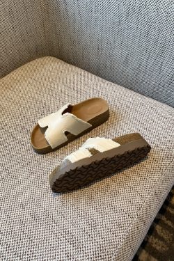 Women's Thick-Soled One-Word Slide Sandals - Casual Outdoor Flip-Flops for Summer 2025, Simple & Versatile Trendy Footwear