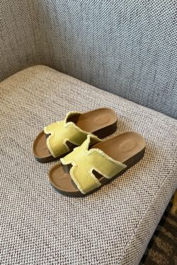 Women's Thick-Soled One-Word Slide Sandals - Casual Outdoor Flip-Flops for Summer 2025, Simple & Versatile Trendy Footwear