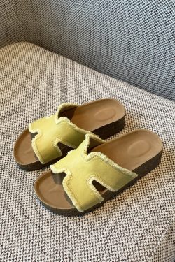 Women's Thick-Soled One-Word Slide Sandals - Casual Outdoor Flip-Flops for Summer 2025, Simple & Versatile Trendy Footwear