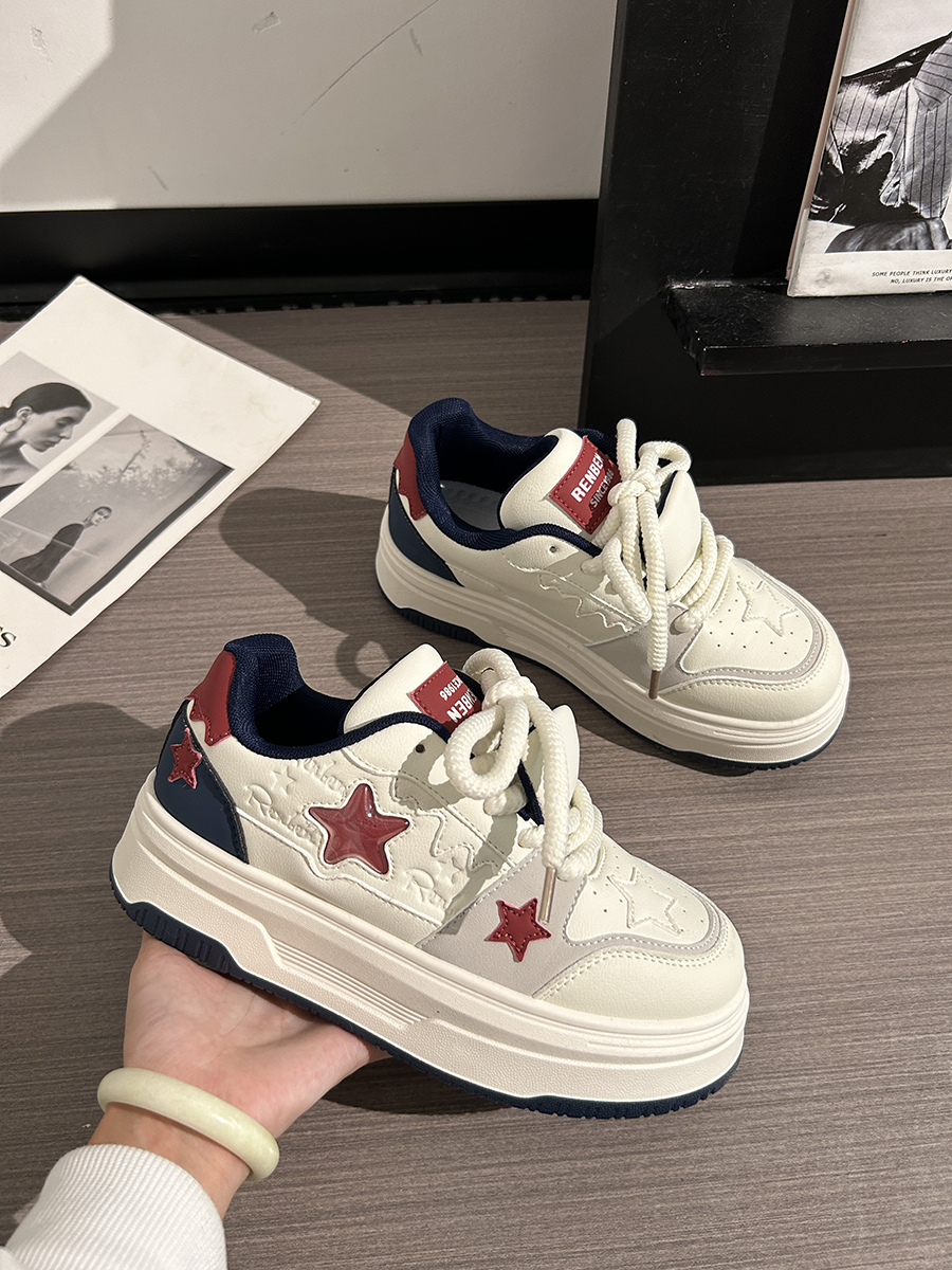 Women's Thick-Soled White Sneakers - Versatile Mesh Breathable Height-Increasing Trendy Shoes for Y2K Style Women's Thick-Soled White Sneakers - Versatile Mesh Breathable Height-Increasing Trendy Shoes for Y2K Style