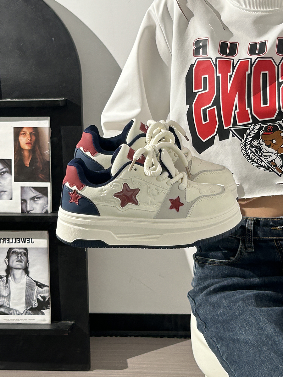 Women's Thick-Soled White Sneakers - Versatile Mesh Breathable Height-Increasing Trendy Shoes for Y2K Style Women's Thick-Soled White Sneakers - Versatile Mesh Breathable Height-Increasing Trendy Shoes for Y2K Style