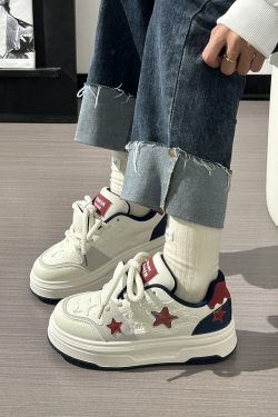 Women's Thick-Soled White Sneakers - Versatile Mesh Breathable Height-Increasing Trendy Shoes for Y2K Style