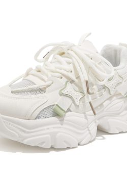 Women's Trendy Breathable Summer Sports Shoes - Thick-Soled Mesh Dad Sneakers, Soft Sole, Ins Style, Perfect for Casual Wear