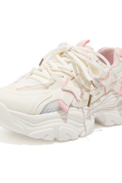 Women's Trendy Breathable Summer Sports Shoes - Thick-Soled Mesh Dad Sneakers, Soft Sole, Ins Style, Perfect for Casual Wear