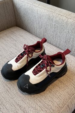 Women's Trendy Casual Lace-Up Dad Shoes - Genuine Leather Color-Blocking Thick-Soled Spring 2025 Versatile Fashion Footwear