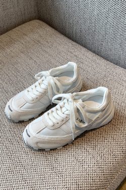 Women's Ultra-Light Breathable White Sneakers 2025 – Summer Mesh Casual Jogging Shoes with Thick Sole for Comfort and Style