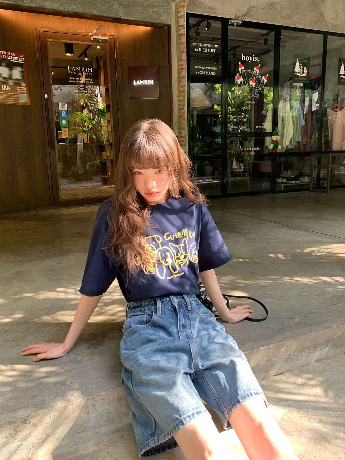 Women's Velvet Foam Dog Print Short Sleeve T-Shirt - Summer Loose Round Neck Pure Cotton Top in Trendy Y2K Style Women's Velvet Foam Dog Print Short Sleeve T-Shirt - Summer Loose Round Neck Pure Cotton Top in Trendy Y2K Style