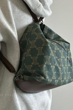 Women's Vintage Print Large-Capacity Tote Backpack - Commuting Shoulder Crossbody Bag, Chic Everyday Style