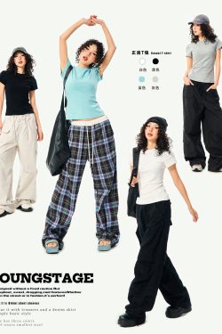 Women’s Vintage Slim Fit Crop Top - Basic Versatile Solid Color Short Sleeve T-Shirt for Summer Casual Style