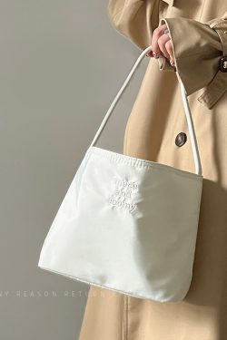 Women's Waterproof Nylon Underarm Shoulder Bag - 2025 Fashion Embroidered Canvas, Versatile Casual Style