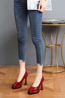 Women's Waterproof Platform High Heels - Elegant Thin Heels for Ceremonies, Runway Shows, and Spring 2025 Fashion Trends