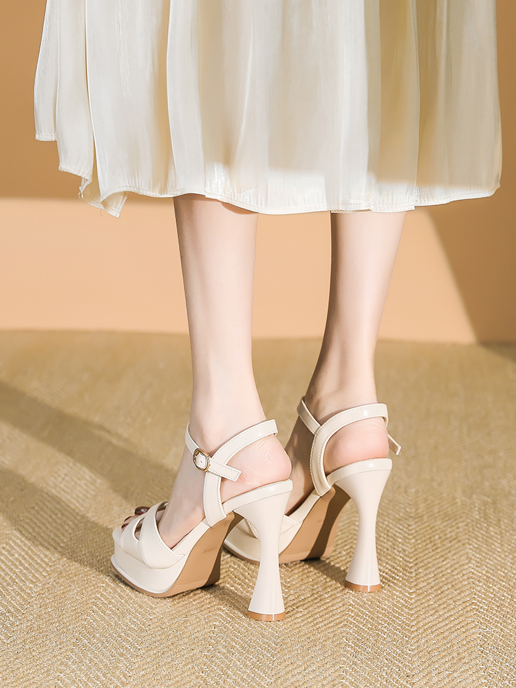 Women’s Waterproof Platform One-Strap Sandals, Chunky Heel 10CM, Versatile Summer Square-Toe High Heels for Petite Models Women’s Waterproof Platform One-Strap Sandals, Chunky Heel 10CM, Versatile Summer Square-Toe High Heels for Petite Models