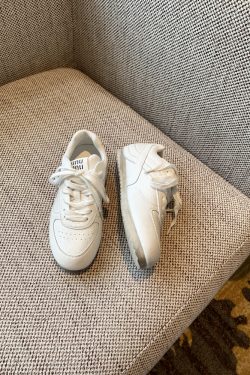 Women's White Genuine Leather Sneakers - Retro 2025 Training Shoes, Lightweight Thick Sole, Non-Slip Casual Sports Footwear