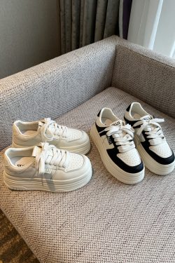 Women's White Height-Increasing Sneakers 2025 - Versatile Thick-Soled Casual Sports Shoes for Students