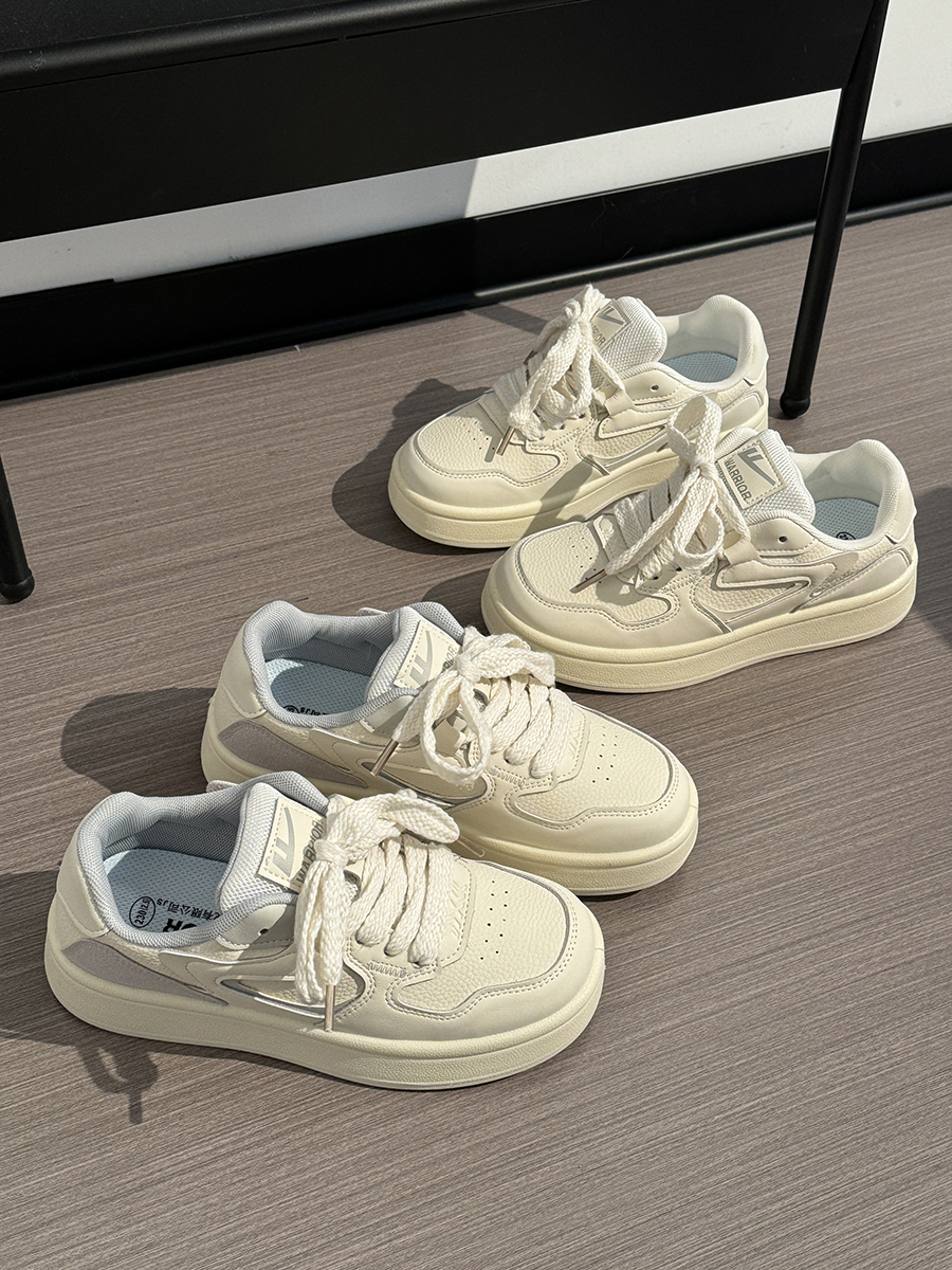 Women's White Sneakers 2025 - Breathable Simple Board Shoes for Students, Korean Style, Versatile Casual Footwear, Trendy INS Fashion Women's White Sneakers 2025 - Breathable Simple Board Shoes for Students, Korean Style, Versatile Casual Footwear, Trendy INS Fashion