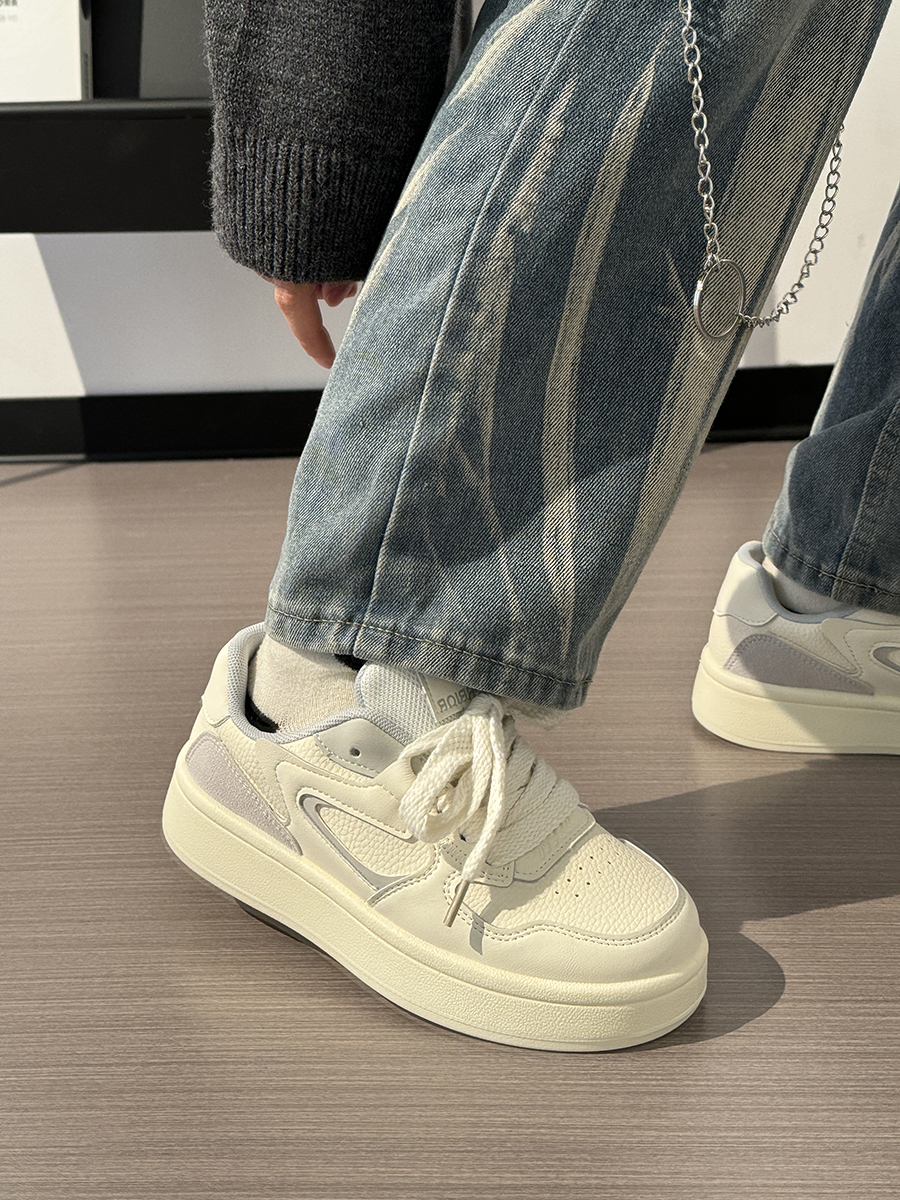 Women's White Sneakers 2025 - Breathable Simple Board Shoes for Students, Korean Style, Versatile Casual Footwear, Trendy INS Fashion Women's White Sneakers 2025 - Breathable Simple Board Shoes for Students, Korean Style, Versatile Casual Footwear, Trendy INS Fashion