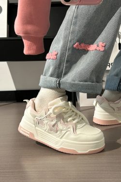 Women's White Thick-Soled Sneakers - Breathable Casual Skate Shoes for Spring Summer - Versatile Niche Fashion Footwear