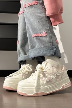 Women's White Thick-Soled Sneakers - Breathable Casual Skate Shoes for Spring Summer - Versatile Niche Fashion Footwear