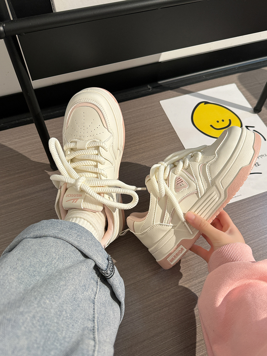 Women's White Thick-Soled Sneakers - Breathable Summer Board Shoes, Versatile Niche Design for Everyday Wear Women's White Thick-Soled Sneakers - Breathable Summer Board Shoes, Versatile Niche Design for Everyday Wear