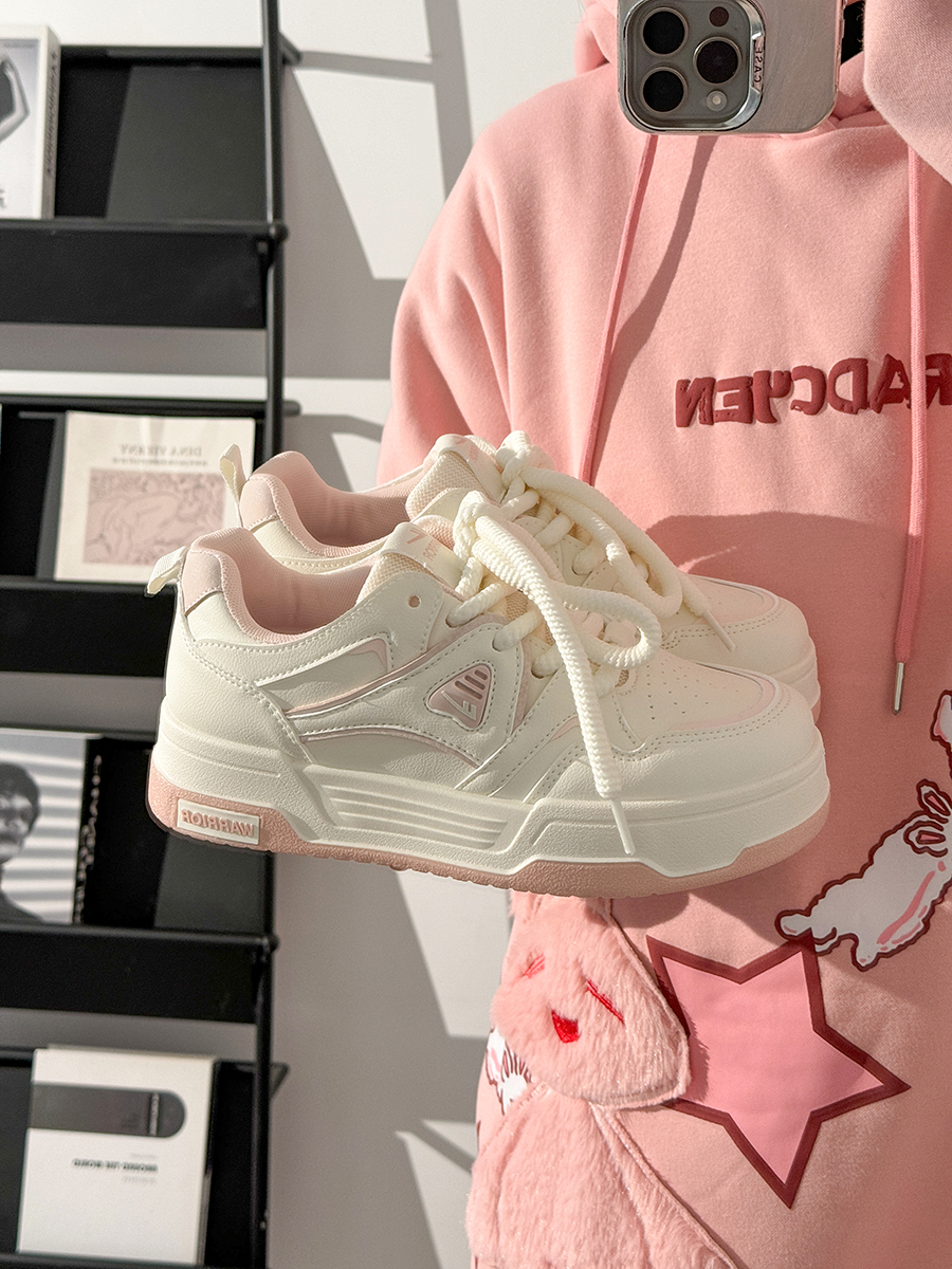 Women's White Thick-Soled Sneakers - Breathable Summer Board Shoes, Versatile Niche Design for Everyday Wear Women's White Thick-Soled Sneakers - Breathable Summer Board Shoes, Versatile Niche Design for Everyday Wear