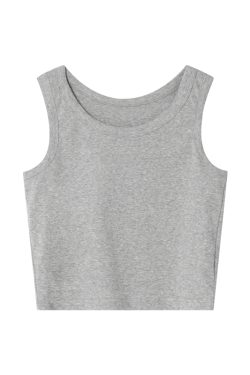 Women's Wide-Edged Round Neck Slim-Fit Short Vest Camisole Top - Summer 2025 Fashion, Trendy Casual Style