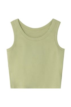 Women's Wide-Edged Round Neck Slim-Fit Short Vest Camisole Top - Summer 2025 Fashion, Trendy Casual Style