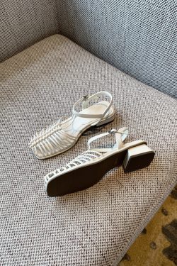 Women's Woven Closed-Toe Sandals 2025 Summer Korean Style Breathable Hollow Roman Commuter Shoes for Versatile Fashion