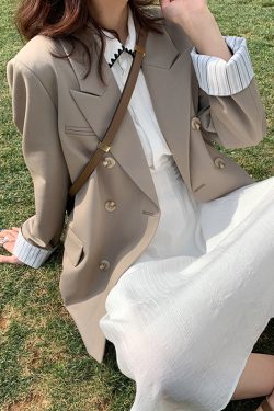 Women's Wrinkle-Free Blazer Jacket for Spring & Autumn 2025, High-End Niche Design, Small Size, Chic Lightweight Blazer