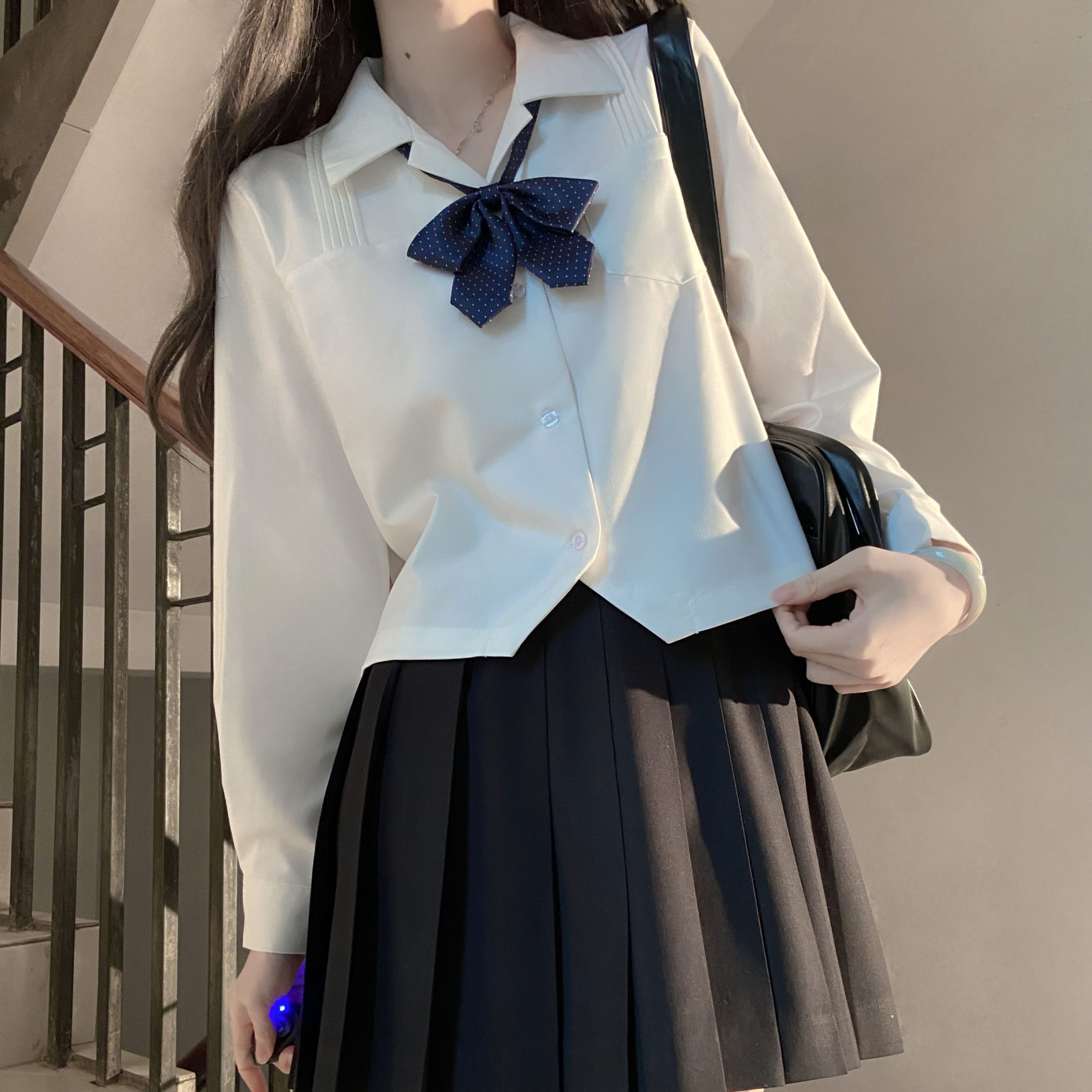 Women's Wrinkle-Resistant JK Shirt Set - Long Sleeve & Short Sleeve Basic Uniform, College Style Spring & Autumn White Top Women's Wrinkle-Resistant JK Shirt Set - Long Sleeve & Short Sleeve Basic Uniform, College Style Spring & Autumn White Top