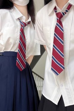 Women's Wrinkle-Resistant JK Shirt Set - Long Sleeve & Short Sleeve Basic Uniform, College Style Spring & Autumn White Top