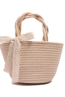 Woven Pastoral Style Tote Bag for Women - Versatile Beach & Vacation Straw Storage Bag