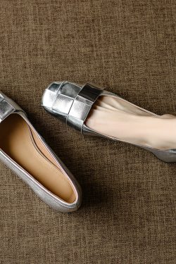 Woven Square-Toe Slip-On Flat Shoes for Women – Slimming Design, Shallow Mouth Style, Trendy Italian Aesthetic, Perfect for Everyday Wear