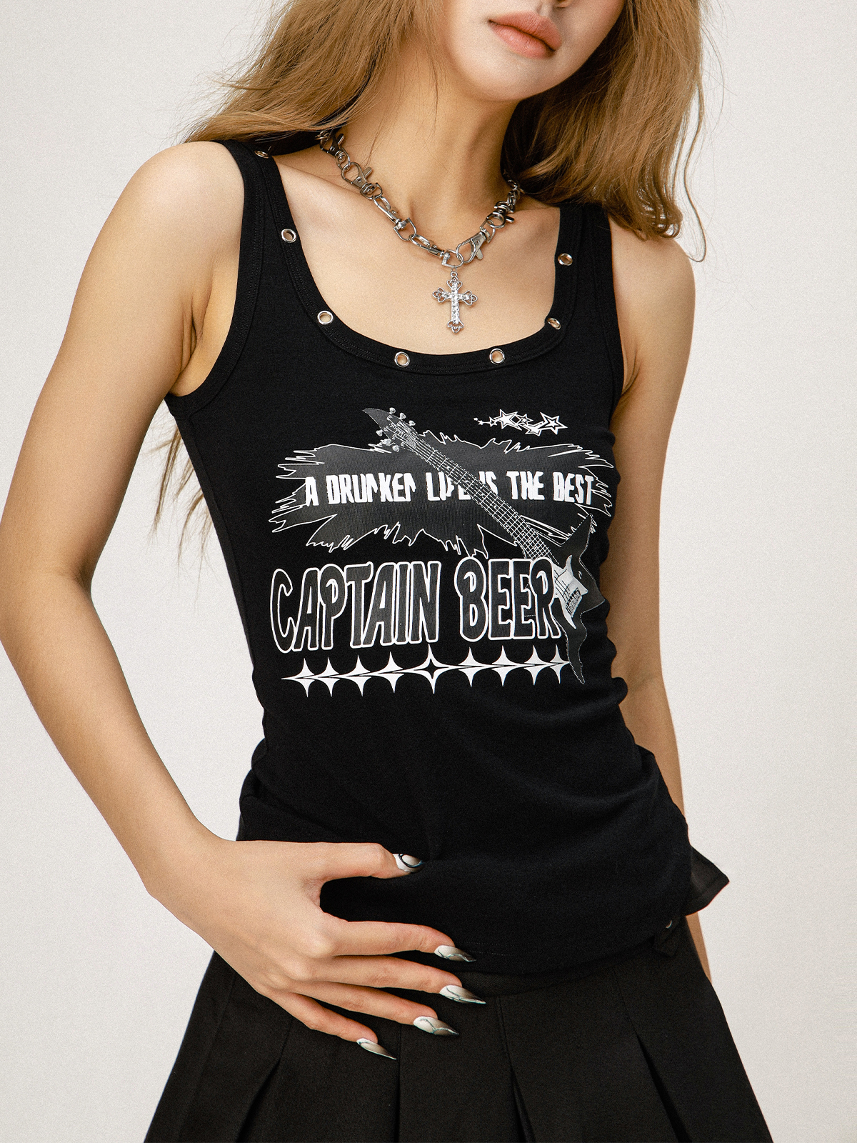 Y2K American Style Slim Fit Tank Top for Women - Beer Team Captain Graphic Summer Fashion 2025 Y2K American Style Slim Fit Tank Top for Women - Beer Team Captain Graphic Summer Fashion 2025