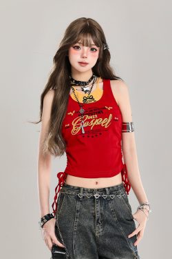 Y2K American-Style Spicy Girl Faux Two-Piece Slim-Fit Camisole Top for Women - Summer Fashion Outerwear